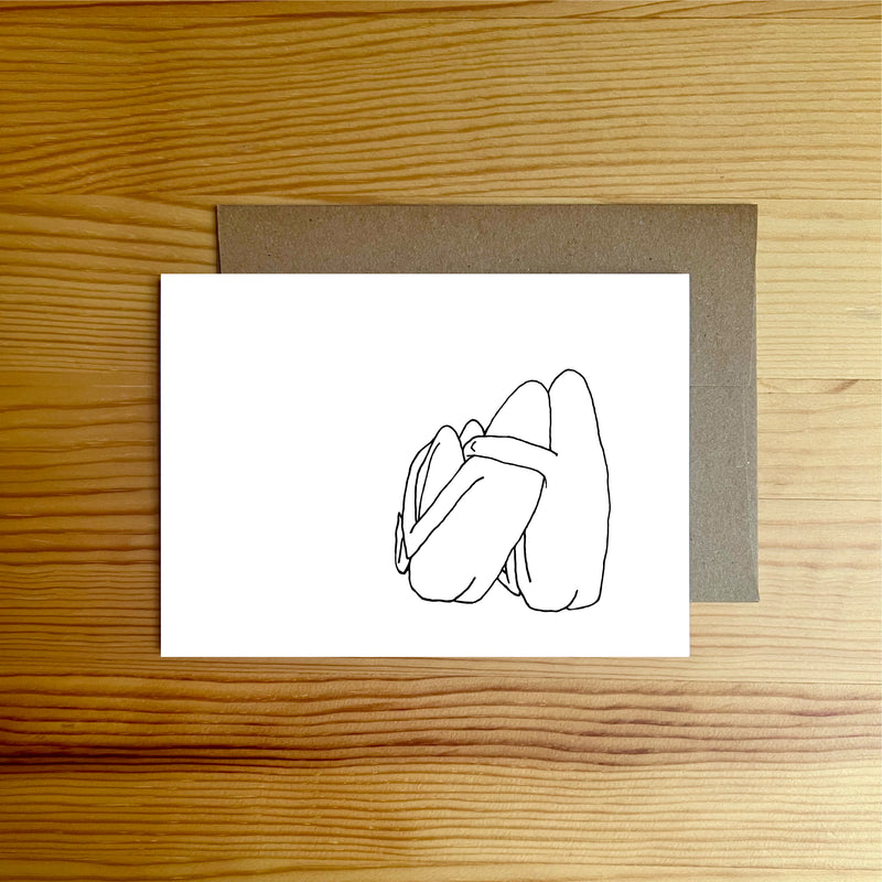 Greeting card with the sentiment, “you can lean on me”